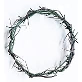 Crown of Thorns Hanging Jesus Plastic 7-10" Church Ornament Christmas Flower with Decoration