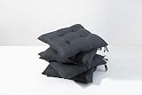 HAMO 4x 38x38 cm Graphite Dining Chair Seat Cushions Set view 7
