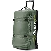 Gonex Rolling Duffle Bag with Wheels, 70L Water Repellent Wheeled Travel Duffel Luggage with Rollers 25 inch, Olive Green