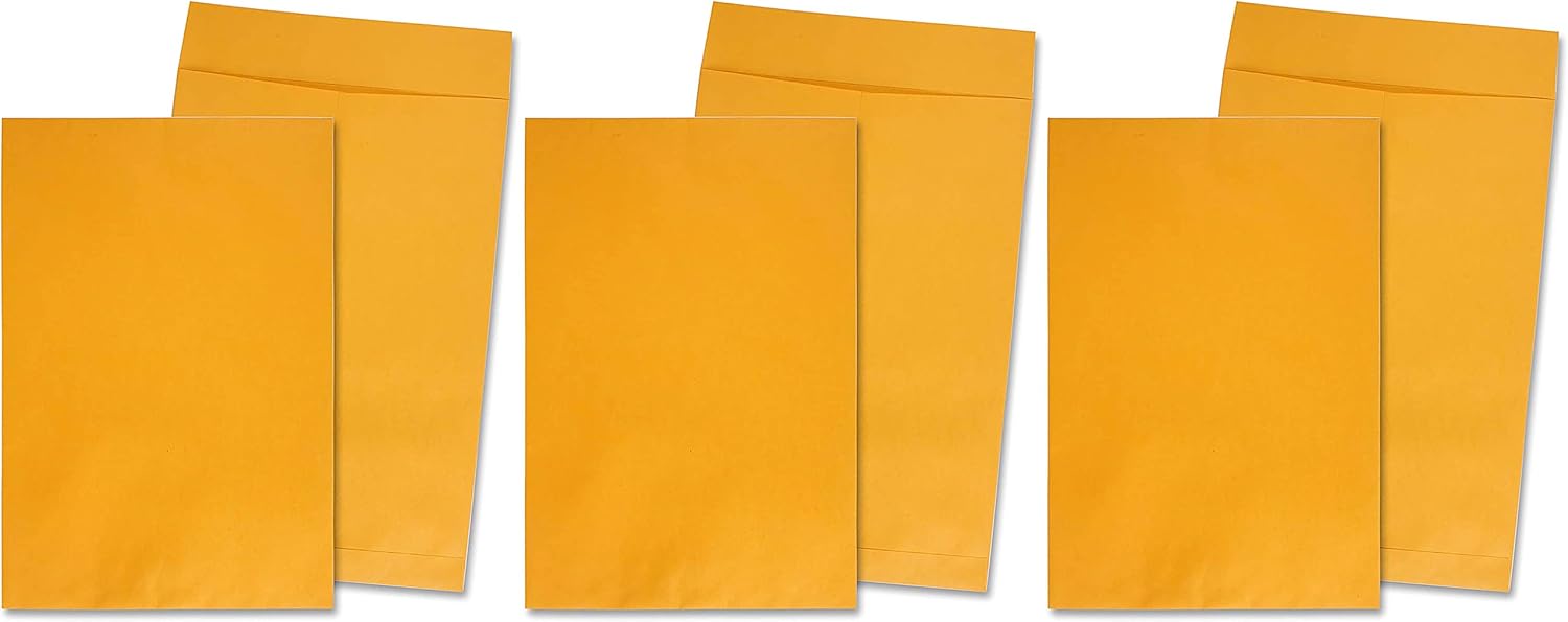 Quality Park Jumbo Kraft Envelopes, 12-1/2 x 18-1/2, Ungummed Catalog Envelopes for Storing and Organizing, 28 lb Kraft Paper, 25 per Box (QUA42353), Light Brown : Large Format Envelopes : Office Products
