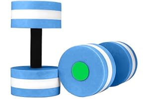 COMIOR Set of 2 Water Dumbbells Aerobics Swimming Pool Dumbbells for Exercise, Sports Aquatic Exercise Dumbbells Set Foam Dumbbells Fitness Resistance Barbells Float Water Aerobics Equipment for Weight Loss (F)