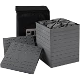 Keltrion 12 Pack Camper/RV Leveling Blocks Suitable for 4 Wheels Interlocking and Anti-Slip Design with Carrying Bag Heavy-Du