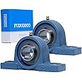 2 PCS Heavy Duty Pillow Block Mounted Ball Bearings 1 Inch Bore Solid Cast Iron Base UCP205-16 Pillow Bearings with Screw Lock Self Aligning Mounted Pillow Bearings