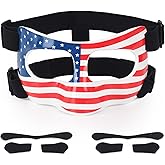 HIAARO QK01US Nose Guard for Broken Nose, Face Shield Masks, Adjustable American Flag Eye Mask, Masquerade USA Half Mask, Suitable for Adults and Teenagers, Men and Women, for Soccer and Basketball