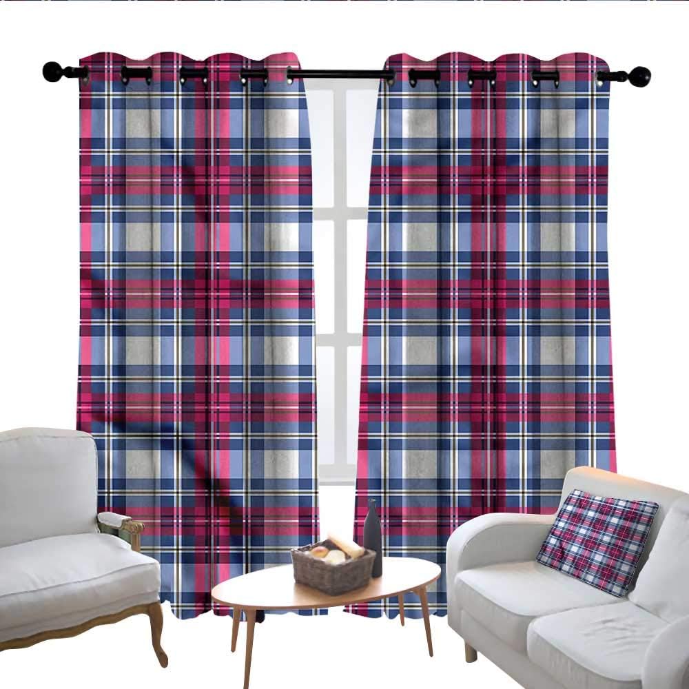 Amazon Com Lewis Coleridge Pattern Curtains Plaid Pink And Blue