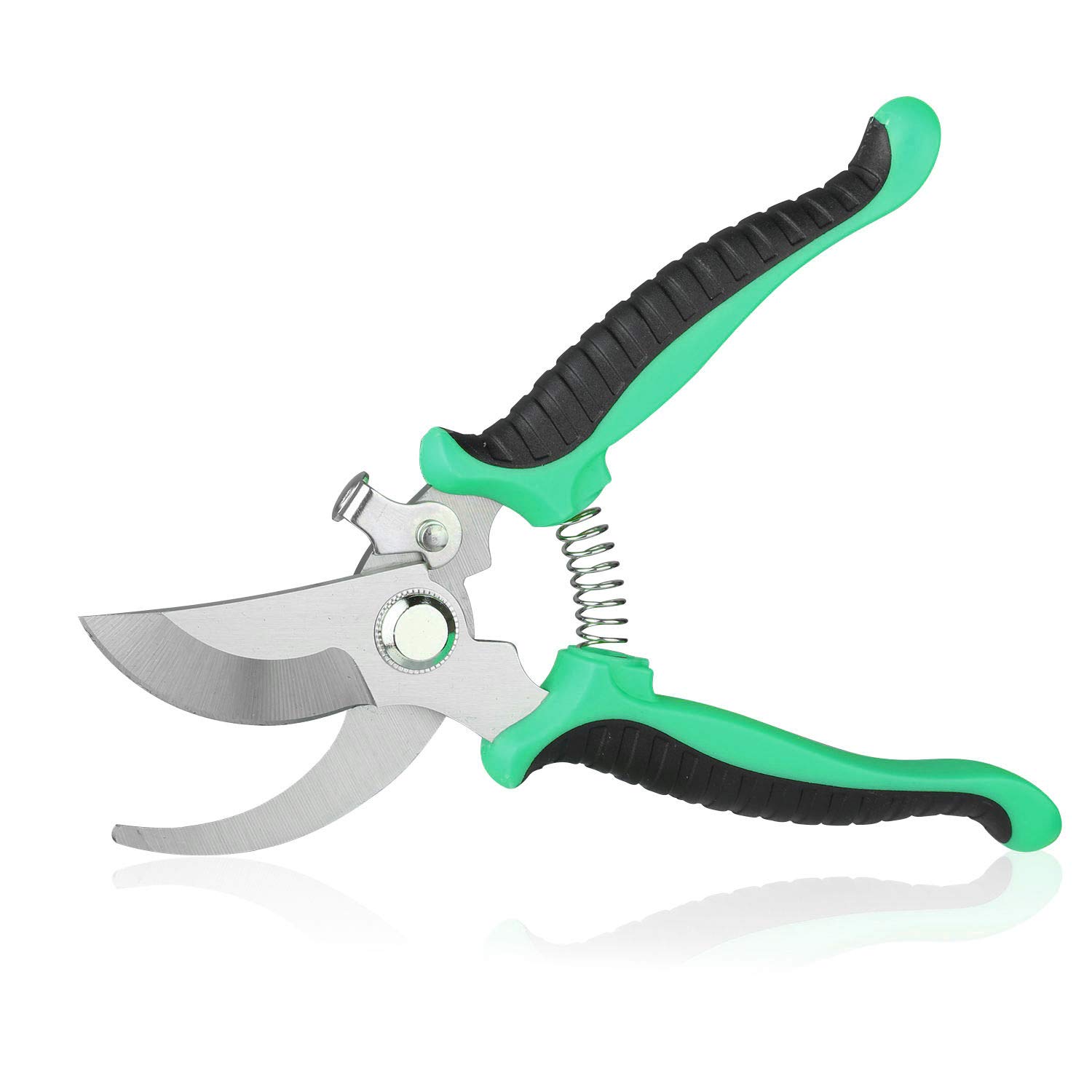 Pruning Shears Sharp Blade Bypass Hand Pruner - Garden Secateurs Professional High Carbon Alloy Steel Clipper for Branches Stems Tree Trimmer (Green)