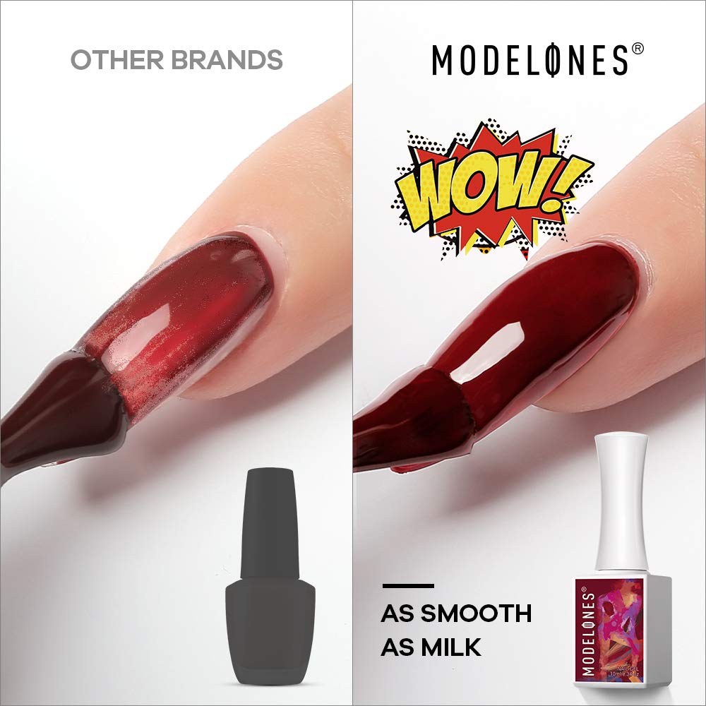 Gel Nail Polish- Modelones Gel Polish- Soak Off Gel Polish- Glitter Red Gel Nail Polish Set- 6 Colors 10 ML 0.33OZ with Gift Box for Nail Art DIY Salon at Home : Beauty