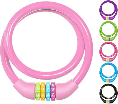 Ainiv Four-Digit Cable Lock 65cm Anti-Theft Bicycle Lock Pink