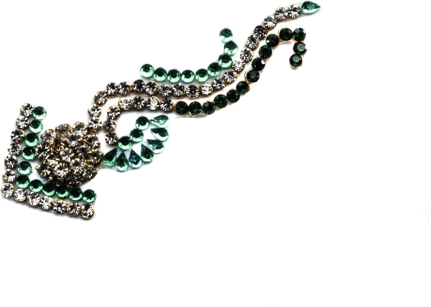 Teeliya® » Forbidden Forest Tikka Bindi Forehead Jewels Festival Face Gems Face Crystals Glitter Indian Bridal Jewellery