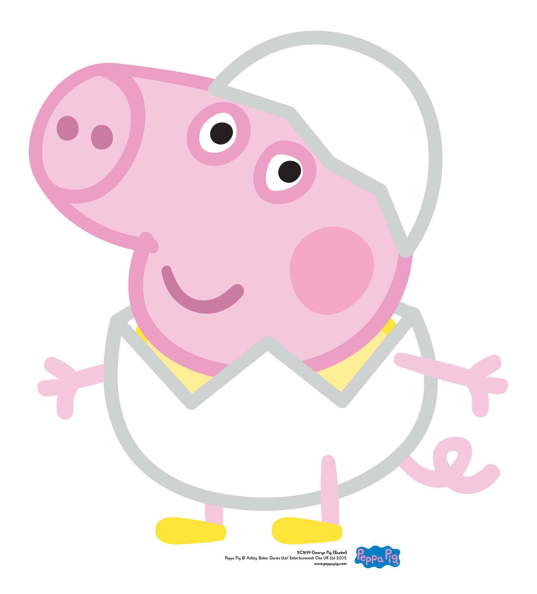 STAR CUTOUTS SC1699 George Pig Egg Easter Lifesize Cardboard Cutout Perfect Fun for Fans Height 60cm, Solid, Multicolour, Regular