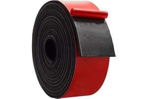 DOBTIM Solid Neoprene Rubber Strips with Adhesive Backing 1/8 (.125)" Thick x 2" Wide x 10' Long, Self Adhesive Rubber Sheets, Rolls & Strips for DIY Gaskets Crafts Pads Seals Warehouse Flooring