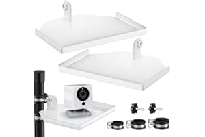 Yousoontic 2 Pcs Metal Grow Tent Corner Shelf Heavy Duty Sturdy Grow Tent Pole Mount Shelf Grow Tent Accessories for Hygrometer Camera Planting Equipment, Fit 16mm/19mm/22mm Grow Tent Poles, White