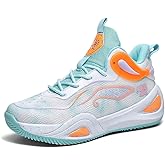 KIUSMETY Womens Mens Basketball Shoes High Top Fashion Volleyball Sneakers Breathable Lace Up Non Slip Sport Outdoor Shoe for Unisex