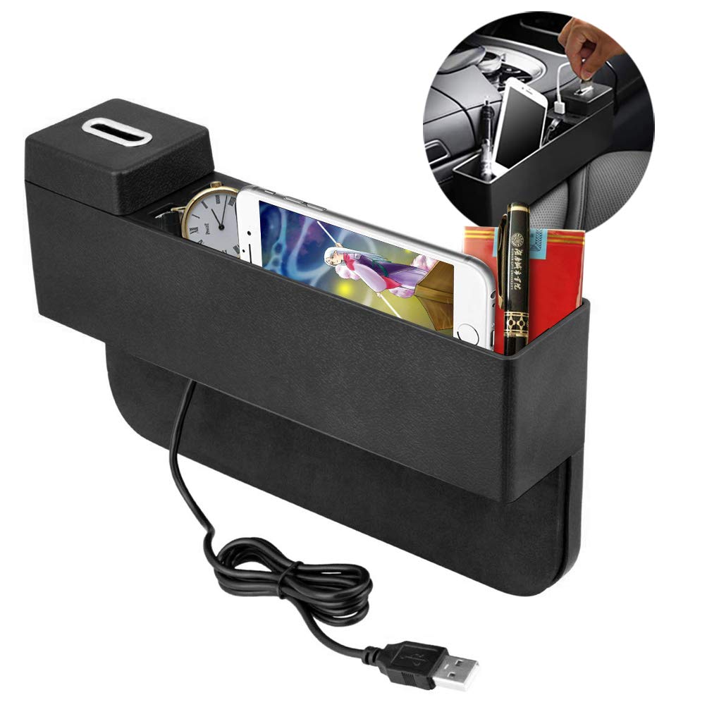 Best catch catcher car seat gap slit organizer pu leather pocket storage holder