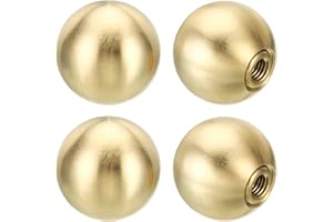 PATIKIL 25mm Ball Lamp Finials Caps Knob, 4 Set Solid Brass Lamp Shade Top Decoration Screw Cap Nuts with Brass Reducing Adap