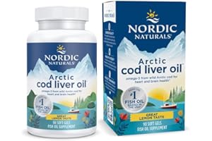Nordic Naturals Arctic Cod Liver Oil, Lemon - 90 Soft Gels - 750 mg Total Omega-3s with EPA & DHA - Heart & Brain Health, Healthy Immunity, Overall Wellness - Non-GMO - 30 Servings