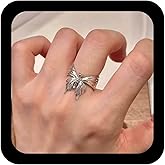 TseanYi Silver Butterfly Finger Ring Vintage Butterfly Open Knuckle Ring Butterflies Dairy Wear Rings Adjustable Animal Stackable Joint Rings Charm Jewelry for Women