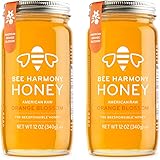 Bee Harmony American Raw Orange Blossom Honey, 12 Ounce (Pack of 2)