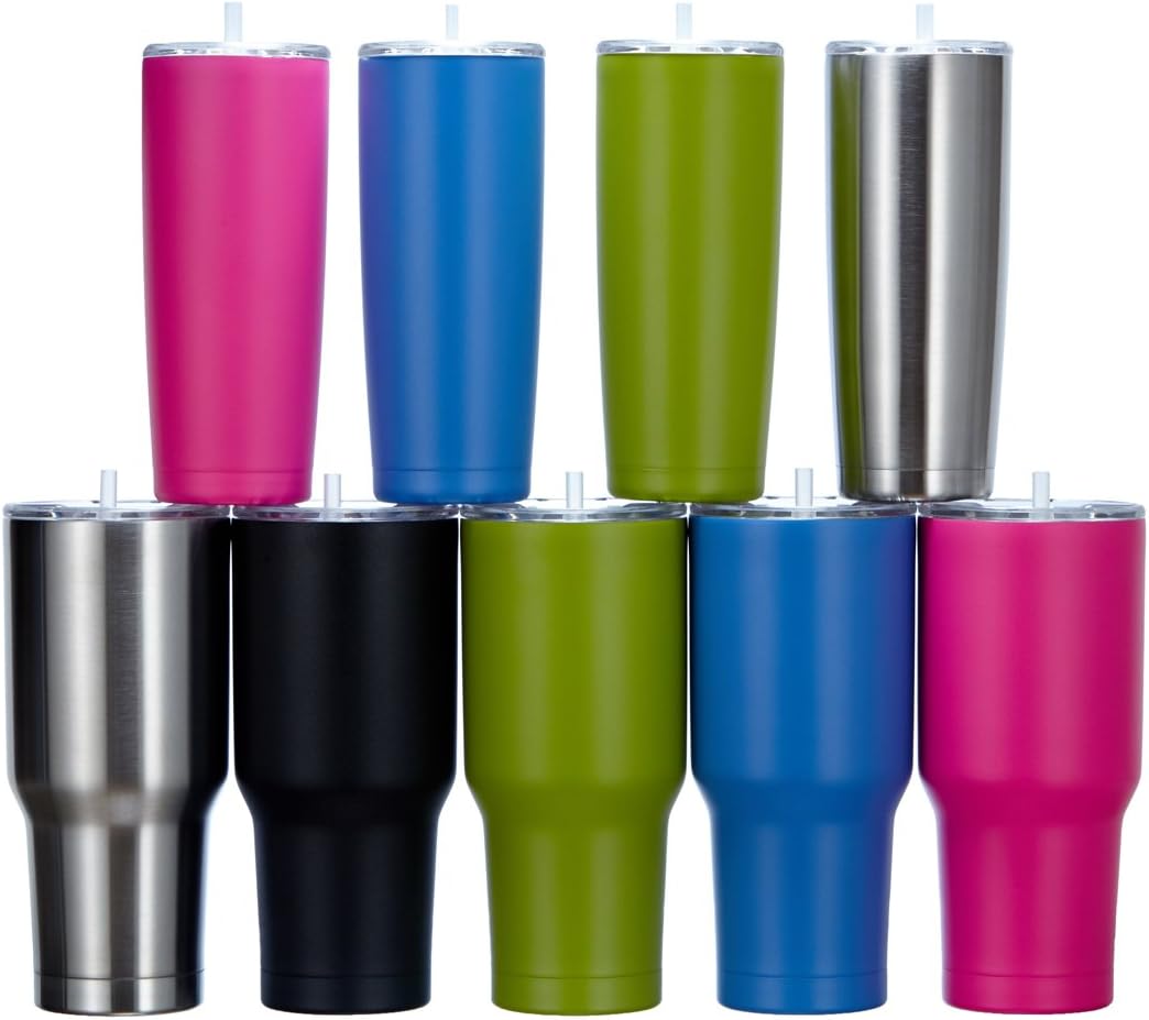 20 oz Stainless Steel Tumbler - Insulated - Twist to Close Lid and Bonus Straw Guaranteed to Keep Cold or Hot Drinks at the Perfect Temperature for Your One Busy Life (Stainless)
