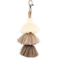 ZOONAI Women Colorful Tassels Charm Keychain Car Keyring Holder Bag Wallet Purse