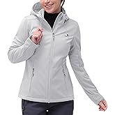 33,000ft Women's Softshell Jacket with Hood Waterproof Lightweight Windbreaker Windproof Rain Shell Jacket for Outdoor Hiking