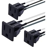 weideer 3Pcs 3 Pins US Power Socket Plug Panel 15A 125V AC Panel Mount Outlet Industrial Plug Female Connectors Adapter with 