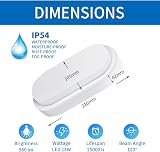 ANWIO 14W Led IP54 Oval Bulkhead Light 980LM 4000K Waterproof 2 Pack view 2