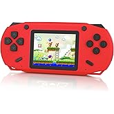 16 Bit Handheld Game for Kids, 3.0'' Large Screen Retro Gaming Player, Preloaded 200 HD Retro Kids Games with 2 Cartridges for Birthday Gift, Video Games for Boys & Girls Aged 4-12(Red)