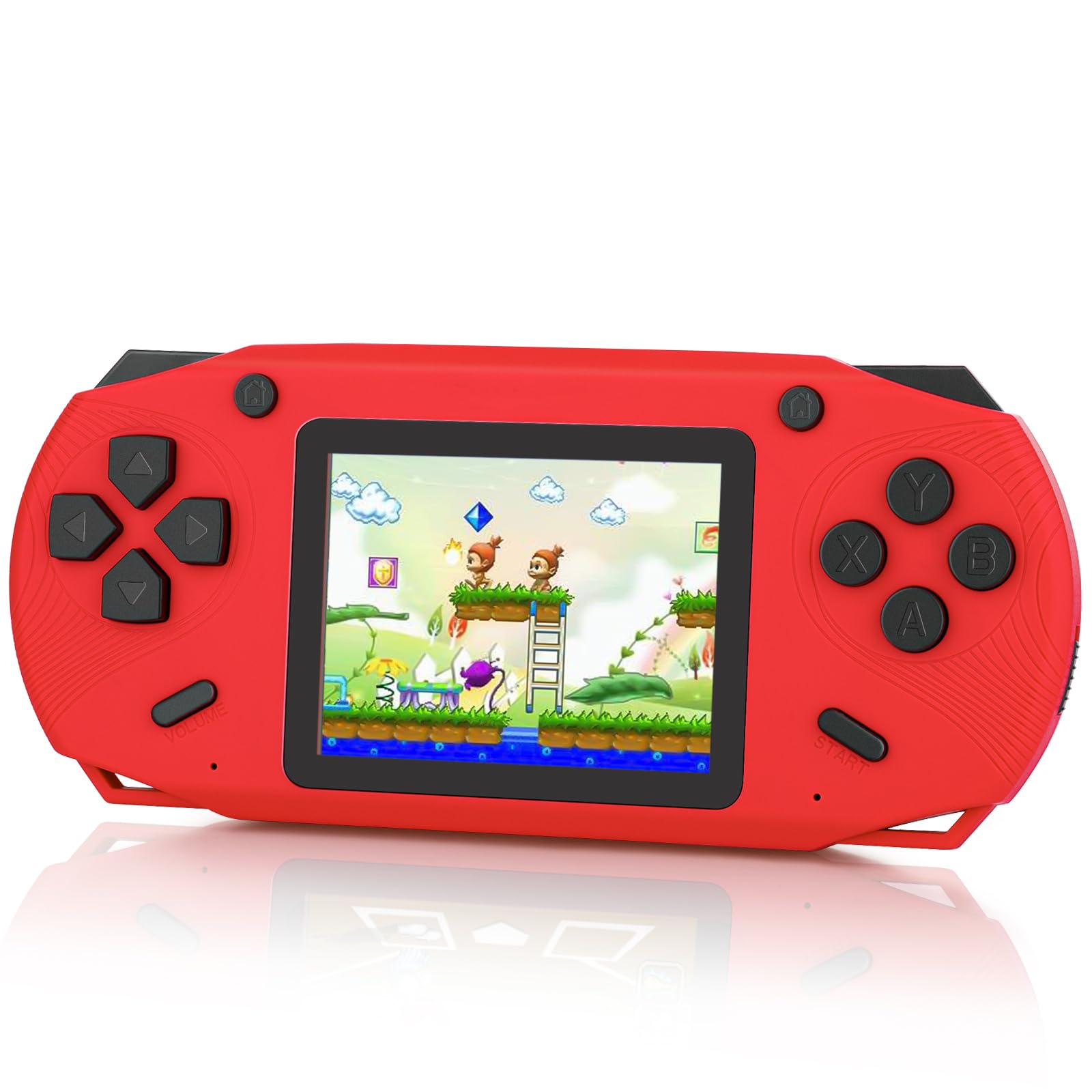 Photo 1 of 16 Bit Handheld Game for Kids, 3.0'' Large Screen Retro Gaming Player, Preloaded 200 HD Retro Kids Games with 2 Cartridges for Birthday Gift, Video Games for Boys & Girls Aged 4-12(Red)