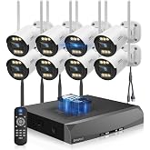 Wireless Security Camera System Outdoor, WiFi Video Surveillance Systems | No Monthly Fees, 130&deg; Wide Angle, 2-Way Audio, Color Night Vision, Motion Detection