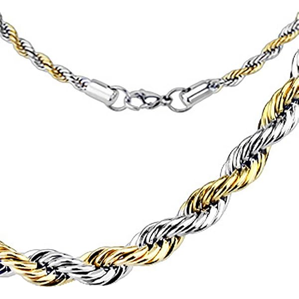 Fantasy Forge Jewelry Gold Silver Rope Chain Necklace Two Tone