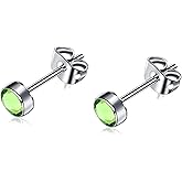 FACOKO G23 Titanium Studs Earrings Hypoallergenic Earrings Women Stud Earrings Nickel Free Dainty Earrings for Sensitive Ears 3mm/4mm/5mm Stone Size Options