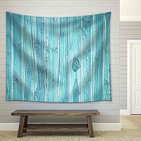 Blue Wood Background - Fabric Wall Tapestry Home Decor - 51x60 inches