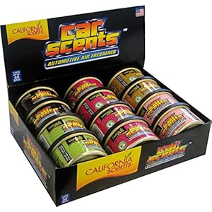 CALIFORNIA SCENTS 12 geurdozen, toondisplay, 4x Cherry / 2x Melon / 2x New Car / 2x Bubble / 2x Golden State