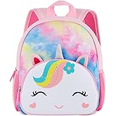KK CRAFTS Preschool Backpack Toddler Neoprene Animal Schoolbag Lunch backpack for Kids Boys Girls(Tiedye Unicorn)