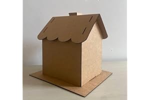 Gingerbread House Kit w/Scalloped Roof (Cardboard) Small Size - Pack of 5