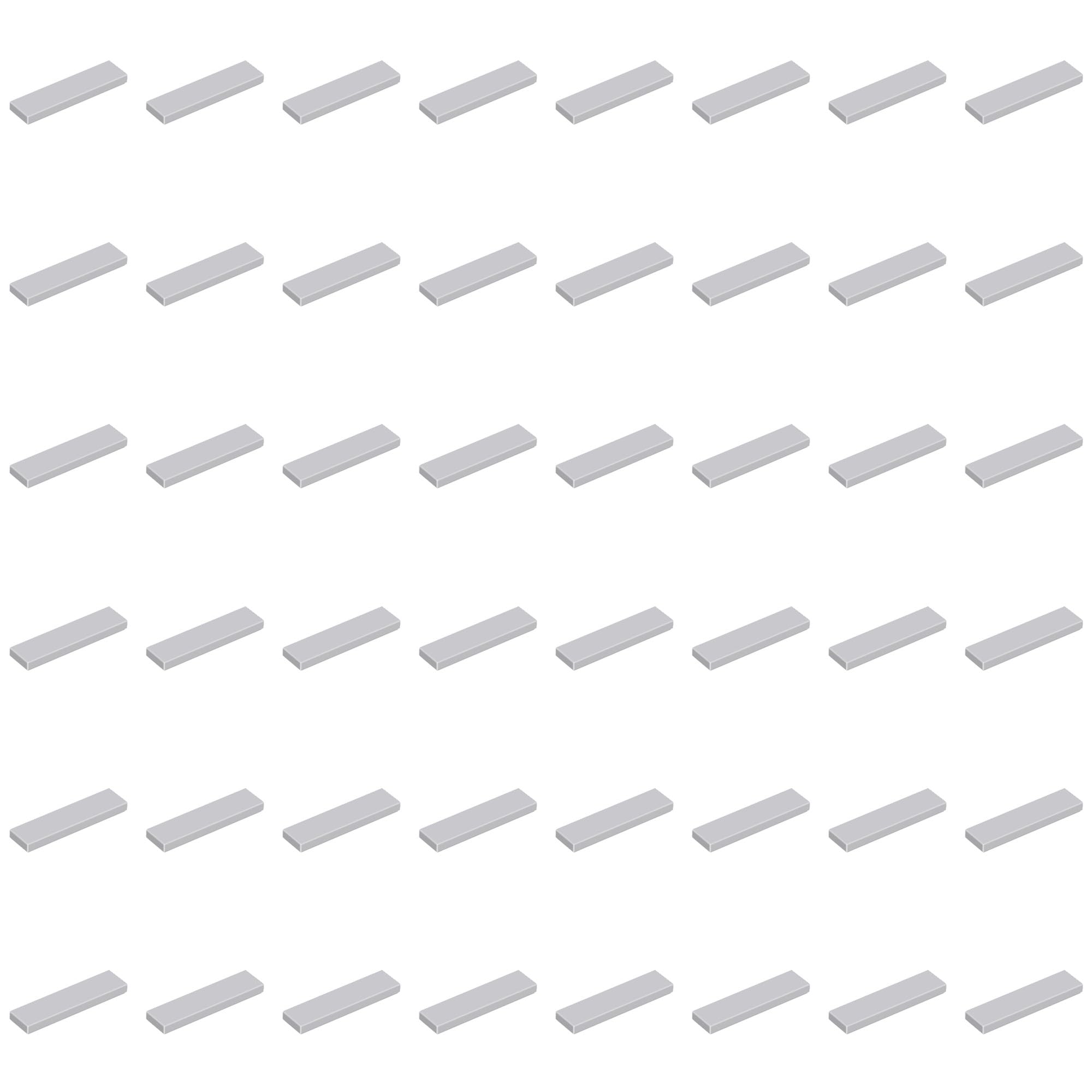 LEGO Part Tile 1 x 4, Part 2431 (Light Bluish Gray, 10, Bricks)