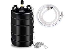 VEEVIIY 4 Inch Inflatable Pipe Plug Sewer Test Plug, Inflatable Balloon Rubber Plug for Water Pressure Testing, Water Flow Blocking, and Pipe Leak Inspection, with 39.37" Hose and Chain