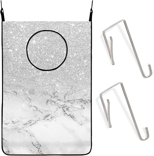 Wäschekorb zum Aufhängen, modern, grau/silberfarben, glitzernd, Ombre