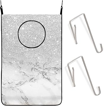 Wäschekorb zum Aufhängen, modern, grau/silberfarben, glitzernd, Ombre