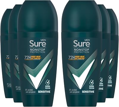 Sure Men Sensitive 72H Antiperspirant Deodorant Roll On Alcohol-Free 50ml Pack