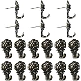 BAMI-LEE House Rose Push Pin Picture Hanger, Piece-18 Picture Hanging Nails on Wooden or Fabric Wall,Perfect for Decorative Photo Wall ,Jewelry Display (Antique Bronze)