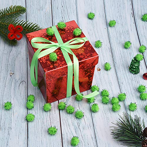 Livder Christmas Pom Poms Pompoms Light Green Glitter Fluffy Balls, DIY Art Crafts Gifts Decorations Supplies(0.6 inches, 500 Pieces) - Thumbnail 6