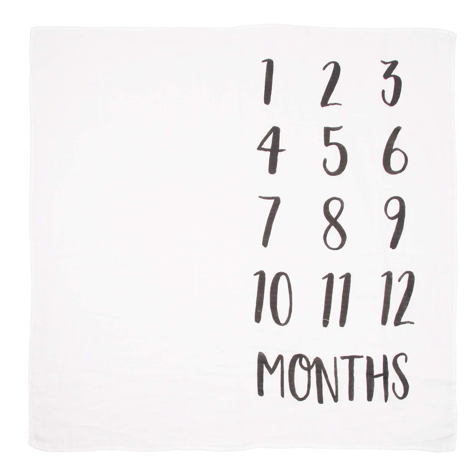 Moonen Baby Monthly Milestone Blanket 40x40 Inch Organic Cotton Swaddle Throw Photography Background Blanket Includes Picture Frame and Baby Photo Props Milestone Blanket for Boy & Girl 1 to 12 Months