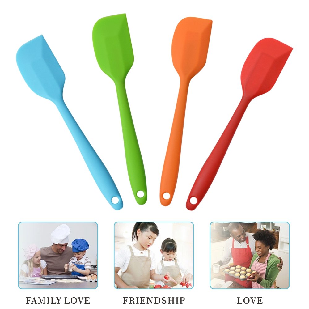 Silicone Spatulas, 10 inch Large Heat Resistant Non-Stick Flexible Rubber Scrapers Bakeware Tool Essential Cooking Gadget (4 Pack)