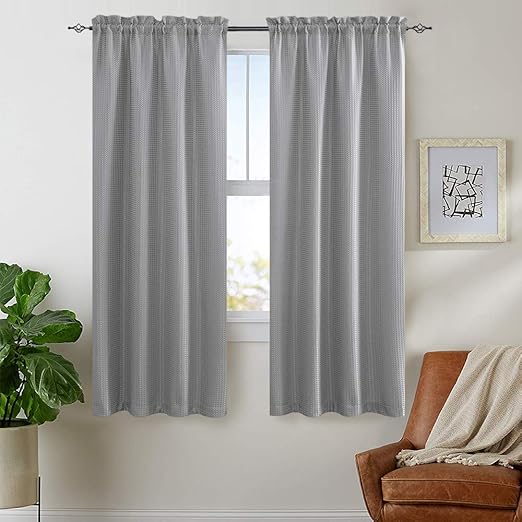 Amazon Com Lazzzy Waffle Weave Textured Curtains For Bathroom