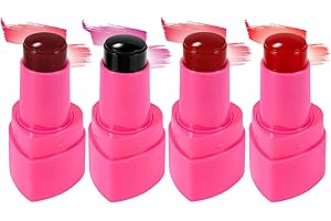 LINGYUN 4 Colors Cooling Water Jelly Tint/Blush,Chill (Poppy Pink+Coral+Berry+Red) Multi-Use Cheek and Lip Gloss Makeup,Creates A Moist Watercolor Effect-1,000+ Swipes Per Stick Vivid Color