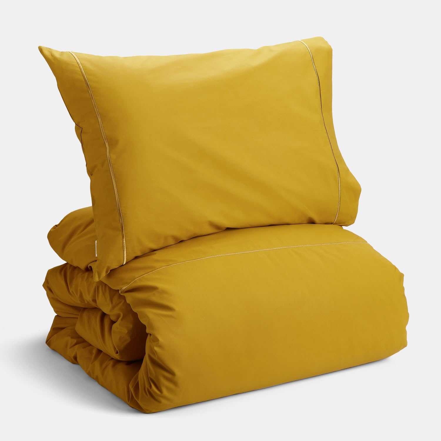 Bianca Plain Dyed Mustard Bed Sheet Set 90 cm 100% Cotton Percale
