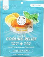 Beekeepers Naturals Lemon Mint Propolis Cooling Lozenges, 14 CT