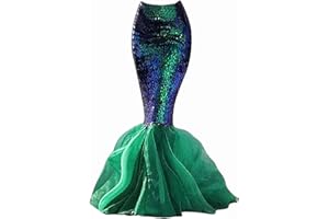 Mokpi Women's Mermaid Tail Costume Sequin Maxi Skirt Halloween Cosplay Party Dress Up